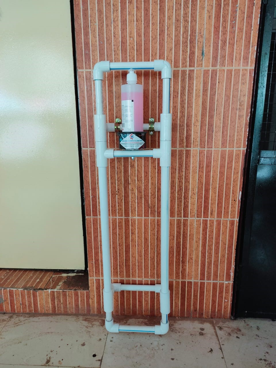PVC foot operated wall mount sanitizer dispenser